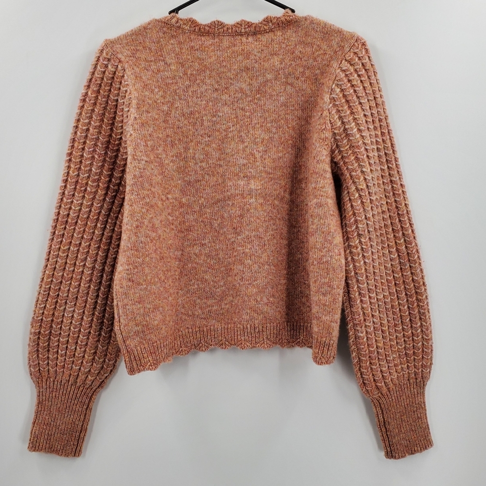 Women's Frye  Scalloped Wool Blend Sweater Size Medium NEW - Picture 2 of 4